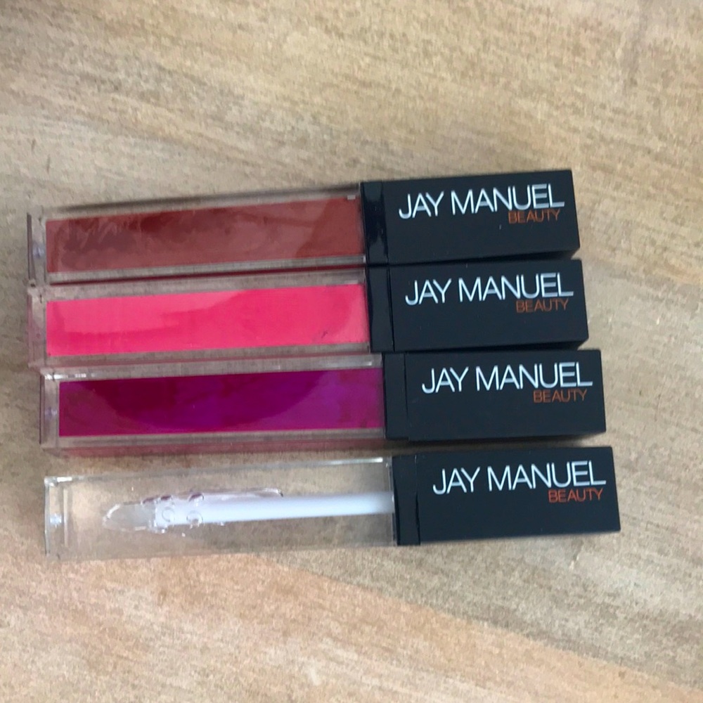 Set of 4 Jay Manuel Beauty Ultimate lip gloss in shades Wet,Pinch,Guilt &Ecstasy